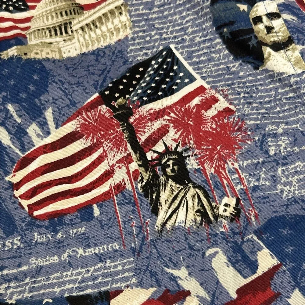Cotton Traders Sport Shirt Mens XXL Patriotic Flag USA Holiday 4th Of July New